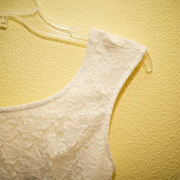 Zara Lacy White Dress Knee-length - Picture 2 of 5